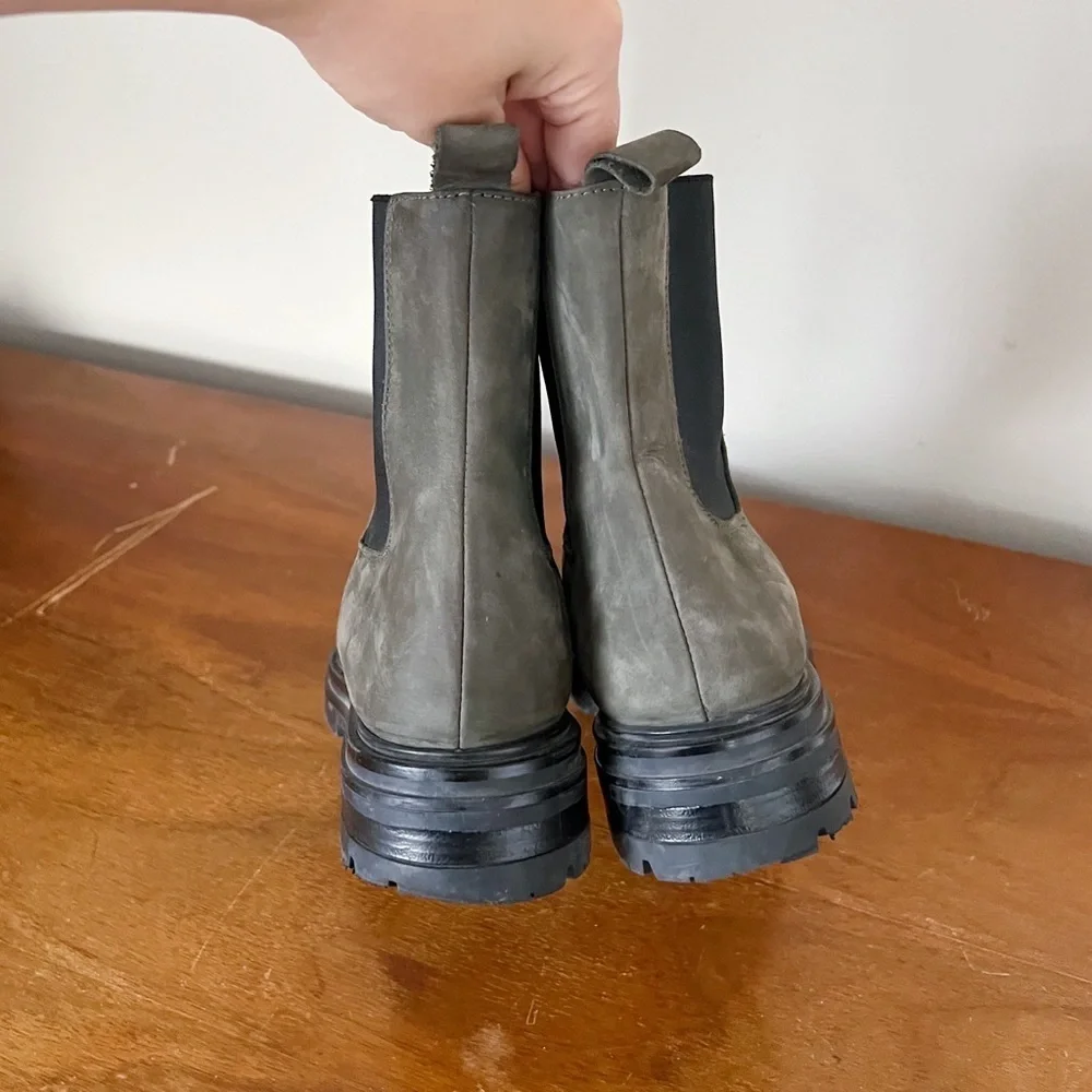 Jenni Kayne • Brooklyn Lug Boot chelsea ankle chunky Forest green